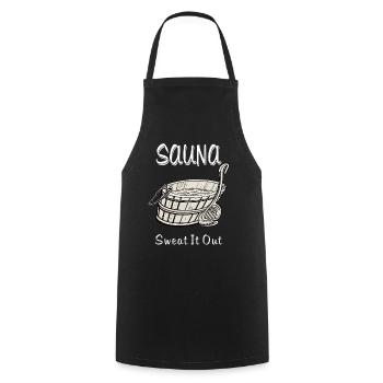 SAUNA Sweat It Out - Cooking Apron - black - Front - AI Model Male 185 dark (185cm)