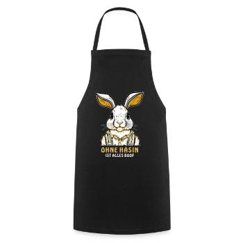 HASE OHNE HÄSIN ALLES DOOF - Kochschürze - Schwarz - Vorne - AI Model Male 185 dark (185cm)