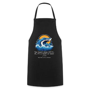 Le grand requin Kanagawa : ça valait le coup d’essayer - Tablier de cuisine - noir - Devant - AI Model Male 185 dark (185cm)