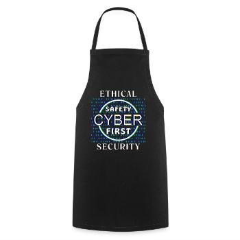 Ethical Cyber Security - Kochschürze - Schwarz - Vorne - AI Model Male 185 dark (185cm)