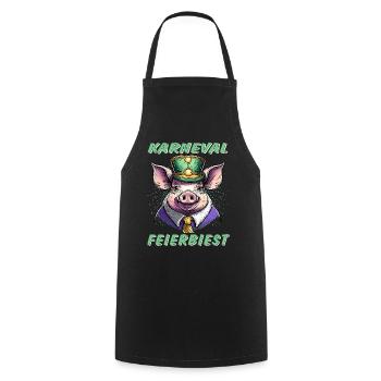 Cochon Carnaval PARTY BEAST - Tablier de cuisine - noir - Devant - AI Model Male 185 dark (185cm)