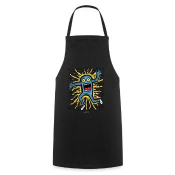 Playful Pop Art: Crazy Cartoon - Cooking Apron - black - Front - AI Model Male 185 dark (185cm)