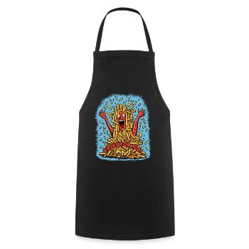 Des frites pour tous - Tablier de cuisine - noir - Devant - AI Model Male 185 dark (185cm)