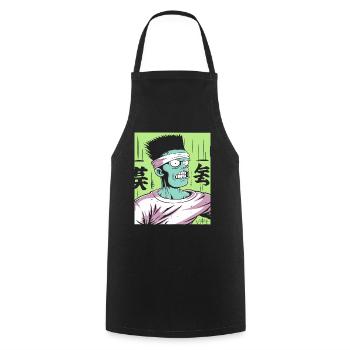 CArtoon Strong Japanese Anime for Weebs - Cooking Apron - black - Front - AI Model Male 185 dark (185cm)