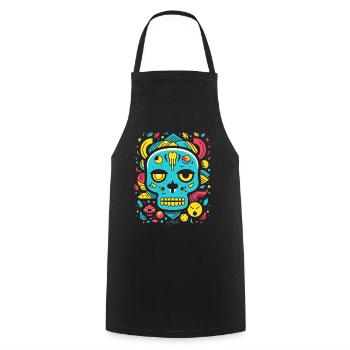Pop Cartoon, Animal Skull - Cooking Apron - black - Front - AI Model Male 185 dark (185cm)