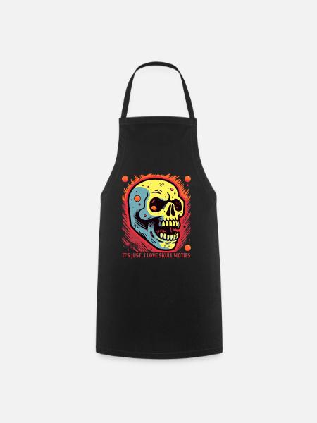 Ich liebe Totenkopf Motive - Kochschürze - Schwarz