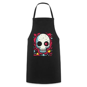 Nothing but hearts and love to the bone - Cooking Apron - black - Front - AI Model Male 185 dark (185cm)
