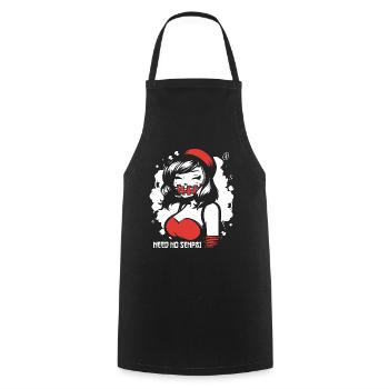 This girl doesn't need a master - Cooking Apron - black - Front - AI Model Male 185 dark (185cm)