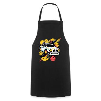 Pop Colors Art Skull Car - Cooking Apron - black - Front - AI Model Male 185 dark (185cm)
