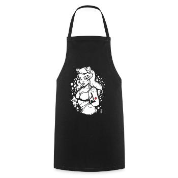 Une autre fille de dessin animé animée chaude - Tablier de cuisine - noir - Devant - AI Model Male 185 dark (185cm)