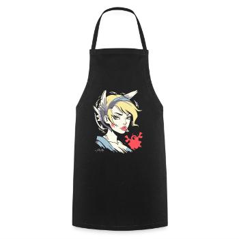 Votre fille d’ange d’anime chaude - Tablier de cuisine - noir - Devant - AI Model Male 185 dark (185cm)