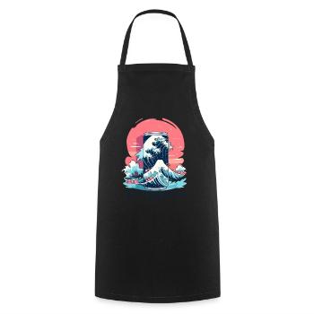 Japanese Display: Drink Kanagawa Soda - Cooking Apron - black - Front - AI Model Male 185 dark (185cm)