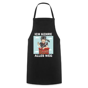 SCHLOTFEGER ICH KEHRE ALLES WEG - Kochschürze - Schwarz - Vorne - AI Model Male 185 dark (185cm)