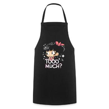 Too much, cute anime girl - Cooking Apron - black - Front - AI Model Male 185 dark (185cm)