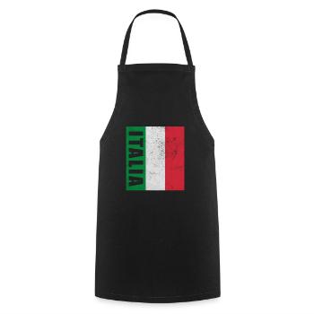 Drapeau de l’Italie fier cadeau de voyage italien - Tablier de cuisine - noir - Devant - AI Model Male 185 dark (185cm)