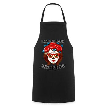 DIA DE LOS MUERTOS - Kochschürze - Schwarz - Vorne - AI Model Male 185 dark (185cm)