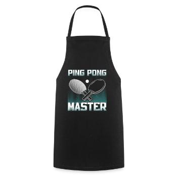 Ping Pong Master / Tischtennis Sport Design - Kochschürze - Schwarz - Vorne - AI Model Male 185 dark (185cm)