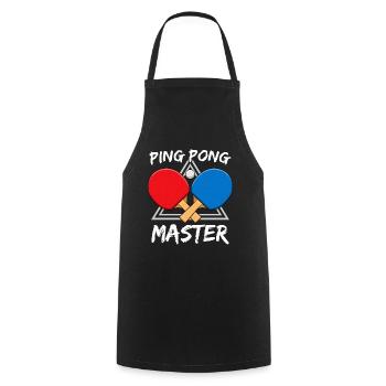 Maître de Ping Pong / Tennis de Table Sport Design - Tablier de cuisine - noir - Devant - AI Model Male 185 dark (185cm)