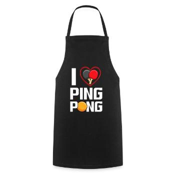 I love Ping Pong / Table Tennis - Cooking Apron - black - Front - AI Model Male 185 dark (185cm)