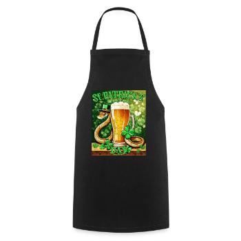 JOUR DE LA SAINT-PATRICK SERPENT BIÈRE TRÈFLE - Tablier de cuisine - noir - Devant - AI Model Male 185 dark (185cm)