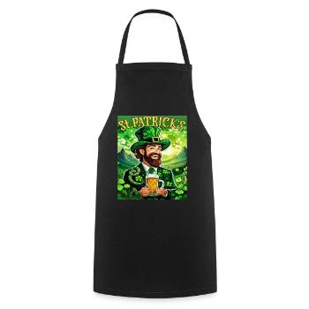 JOUR DE LA SAINT-PATRICK SERPENT BIÈRE TRÈFLE - Tablier de cuisine - noir - Devant - AI Model Male 185 dark (185cm)