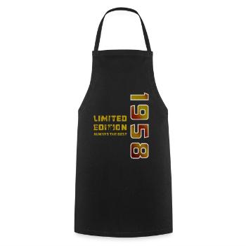 YEAR 1958 - Cooking Apron - black - Front - AI Model Male 185 dark (185cm)