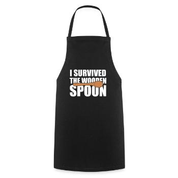 I Survived The Wooden Spoon Training - Cooking Apron - black - Front - AI Model Male 185 dark (185cm)