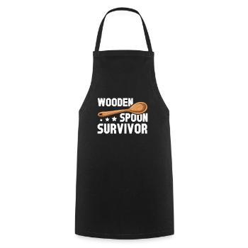 Wooden Spoon Survivor - Kochschürze - Schwarz - Vorne - AI Model Male 185 dark (185cm)