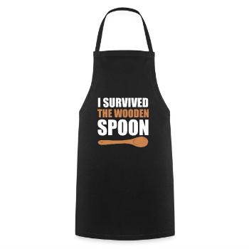 I Survived The Wooden Spoon Kindererziehung - Kochschürze - Schwarz - Vorne - AI Model Male 185 dark (185cm)