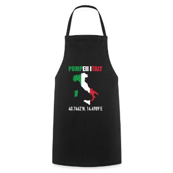 Pompeii Italy Italian Map Flag Geography - Cooking Apron - black - Front - AI Model Male 185 dark (185cm)