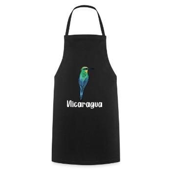 Nicaragua Guardabarranco Nationalvogel Urwald - Kochschürze - Schwarz - Vorne - AI Model Male 185 dark (185cm)