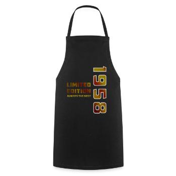 YEAR 1958 - Cooking Apron - black - Front - AI Model Male 185 dark (185cm)