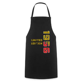 YEAR 1956 - Cooking Apron - black - Front - AI Model Male 185 dark (185cm)