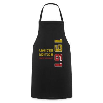 YEAR 1961 - Cooking Apron - black - Front - AI Model Male 185 dark (185cm)