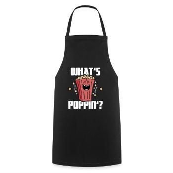 Qu’est-ce que Poppin, Soirée cinéma, Soirée cinéma, Popcorn - Tablier de cuisine - noir - Devant - AI Model Male 185 dark (185cm)
