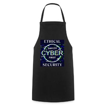 Ethical Cyber Security - Kochschürze - Schwarz - Vorne - AI Model Male 185 dark (185cm)