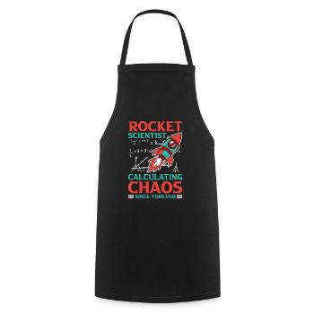 Rocket Scientist calcule le chaos depuis toujours - Tablier de cuisine - noir - Devant - AI Model Male 185 dark (185cm)