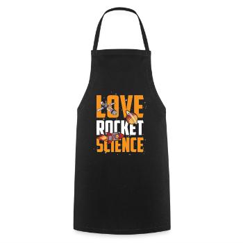 Amour Fusée Science Univers Ingénieur Aérospatial - Tablier de cuisine - noir - Devant - AI Model Male 185 dark (185cm)