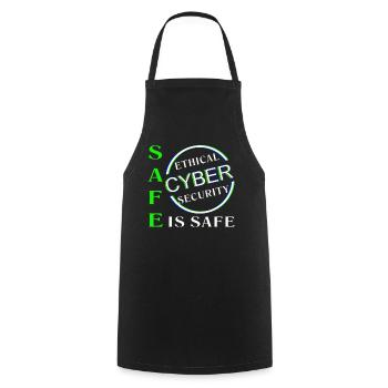 Ethical Cyber Security SAFE - Cooking Apron - black - Front - AI Model Male 185 dark (185cm)