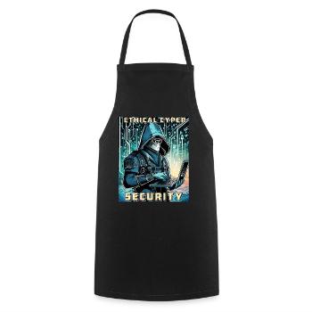 Ethical Cyber Security - Kochschürze - Schwarz - Vorne - AI Model Male 185 dark (185cm)