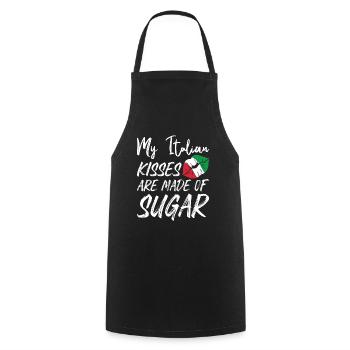 Italian Kisses Are Made Of Sugar Italienisch Kuss - Cooking Apron - black - Front - AI Model Male 185 dark (185cm)
