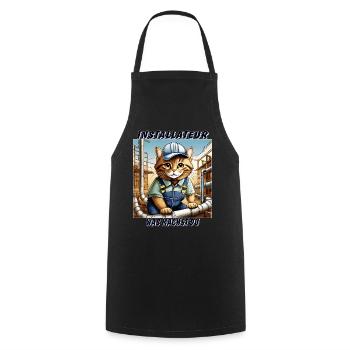 INSTALLATEUR DE CHAT - Tablier de cuisine - noir - Devant - AI Model Male 185 dark (185cm)