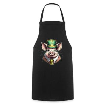 PIG CELEBRATIONS - Cooking Apron - black - Front - AI Model Male 185 dark (185cm)