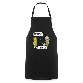 Popcorn Anime Kawaii Dire Maïs soufflé salé - Tablier de cuisine - noir - Devant - AI Model Male 185 dark (185cm)