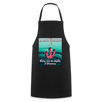 MAGNETFISCHING Diving into the Depths of Disco - Cooking Apron - black - Front - AI Model Male 185 dark (185cm)