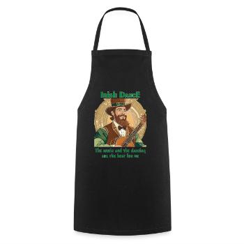 IRISH DANCE - Cooking Apron - black - Front - AI Model Male 185 dark (185cm)