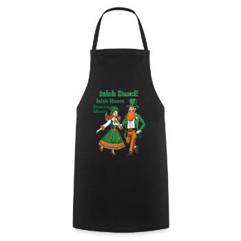 IRISH DANCE IRISH ROOTS DANCING SHOOTS - Cooking Apron - black - Front - AI Model Male 185 dark (185cm)