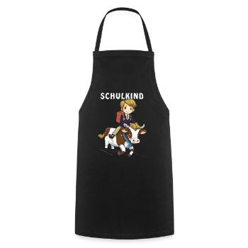 SCHOOLCHILD COW - Cooking Apron - black - Front - AI Model Male 185 dark (185cm)