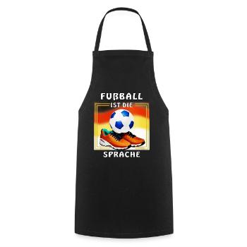 FUßBALL FUßBALLSCHUHE FUßBALL IST DIE SPRACHE - Kochschürze - Schwarz - Vorne - AI Model Male 185 dark (185cm)