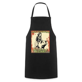 PIG GIRL SCHOOL STARTS - Cooking Apron - black - Front - AI Model Male 185 dark (185cm)